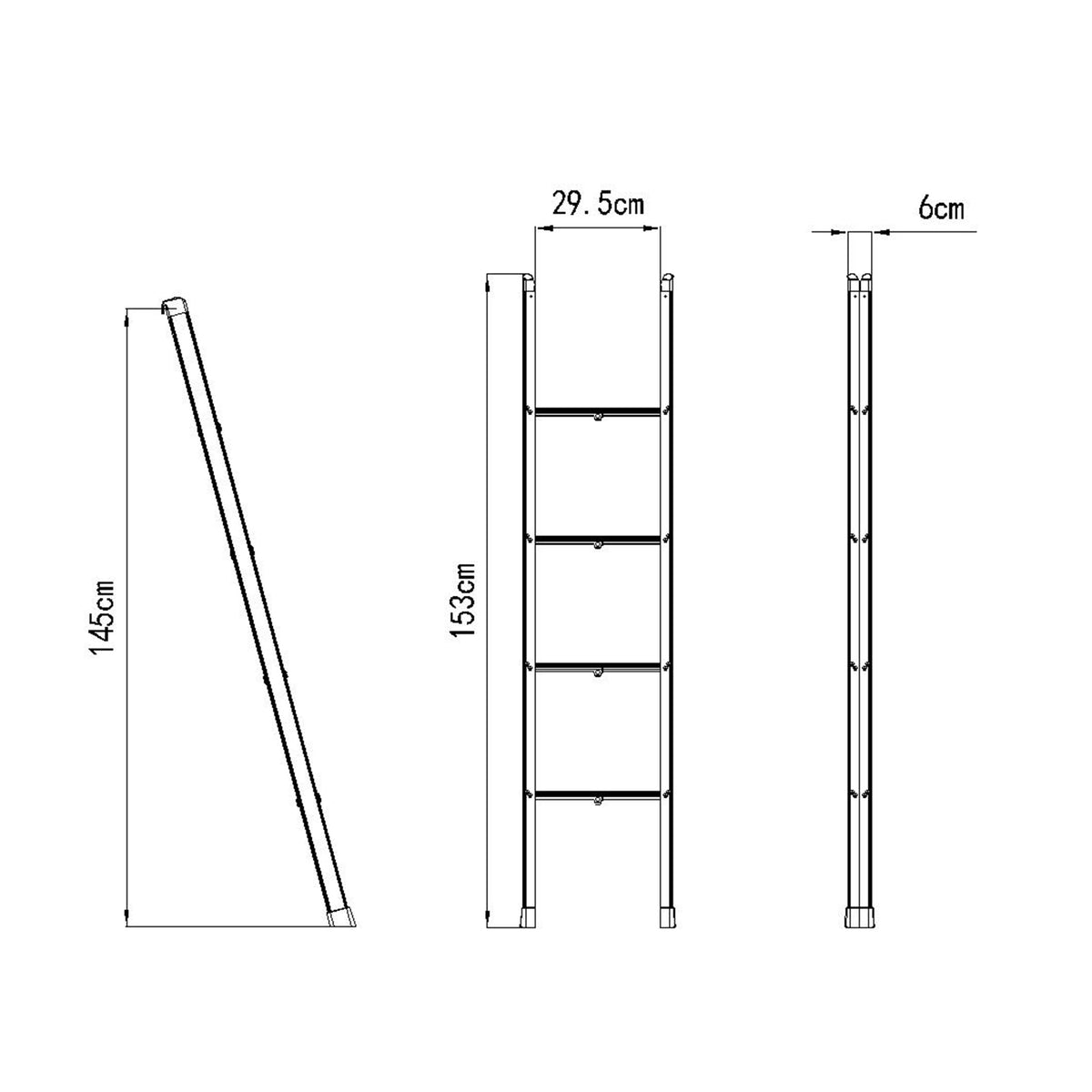 YUMEI Folding Ladder SCH145 Lightweight, Compact, Safe, Durable Aluminum Ladder
