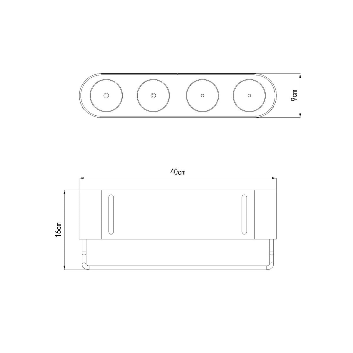 YUMEI Storge Rack TWR40 Anti-Corrosion Aluminum Storage with Towel Bar
